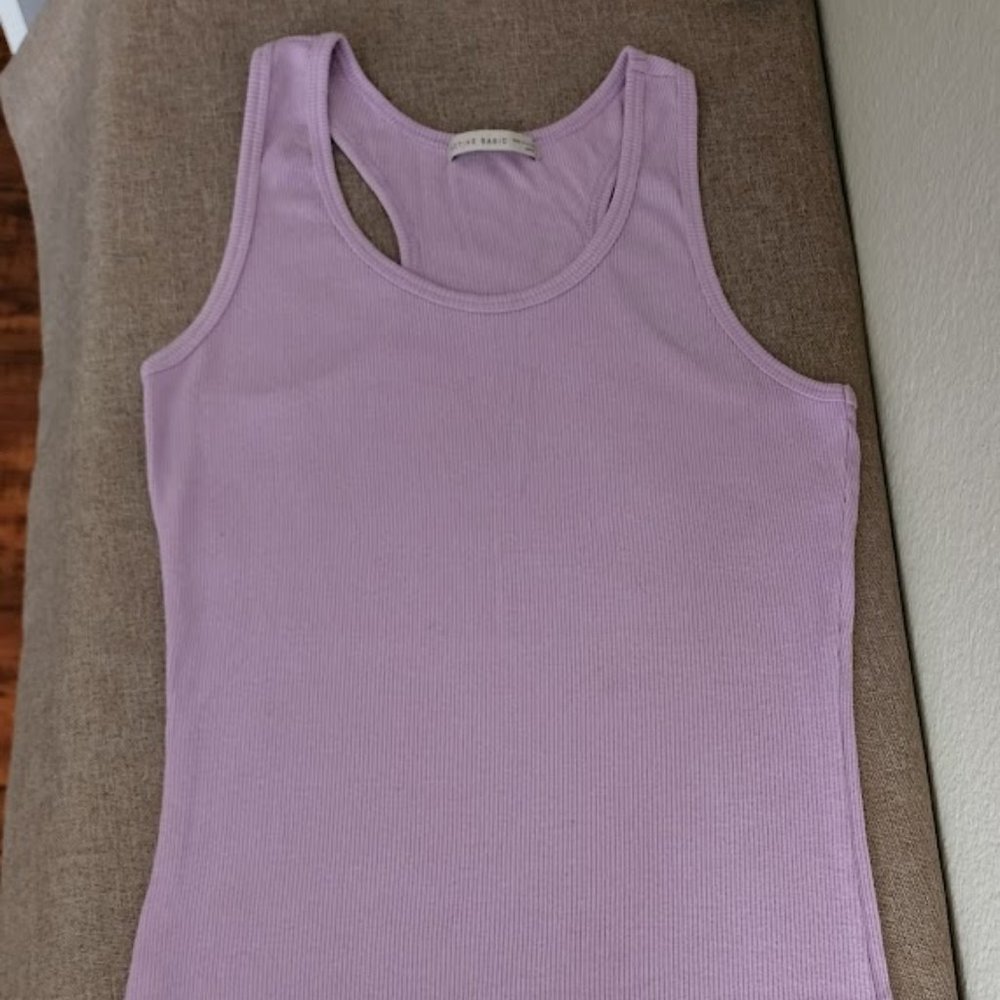 Active Basic Women's Ribbed Lilac Tank Top Like New